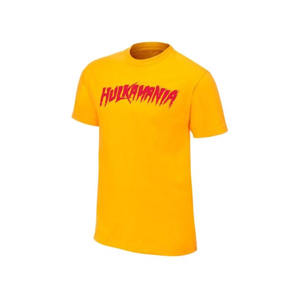Hulk Hogan ''Hulkamania'' Yellow Authentic T-Shirt - Mens