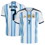 Argentina adidas Home Shirt 2026 with De Paul 7 printing