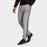 adidas Essentials French Terry Tapered 3-Stripes Joggers - Medium Grey Heather  - Mens